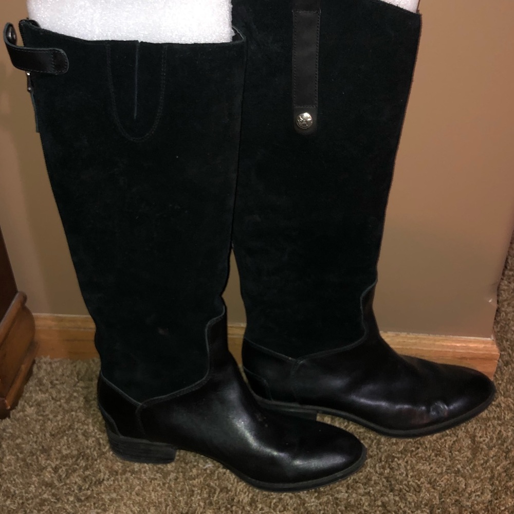 Sam Edelman Black Suede Riding Boots - Picture 2 of 3